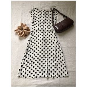 LOFT Polka Dot Midi Dress Size 0P